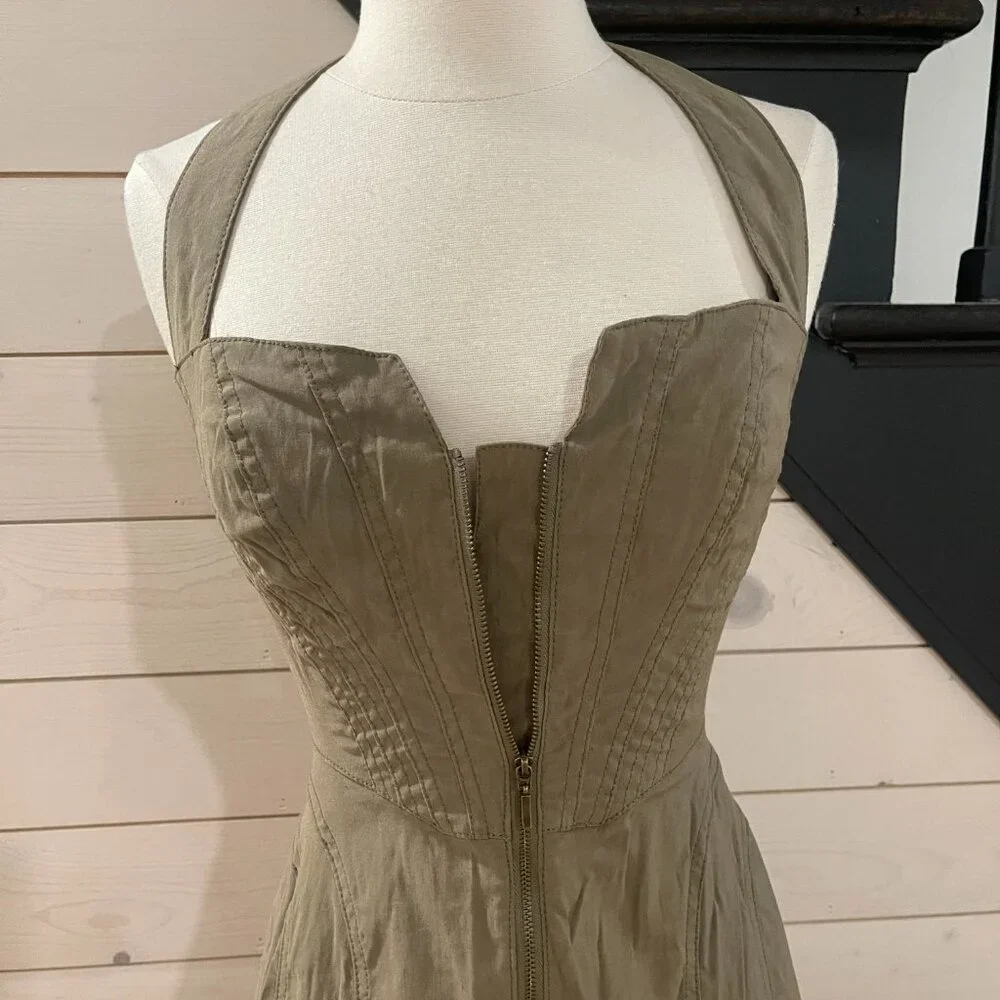 Anthropologie Zip-Front Corset Dress NWOT Size XXS - Picture 10 of 11